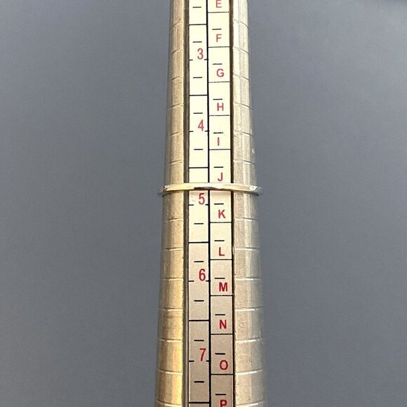 Sterling Silver 925 Dainty Minimalist Crescent Moon Turquoise Band Ring Sz 4.75 - Picture 9 of 16